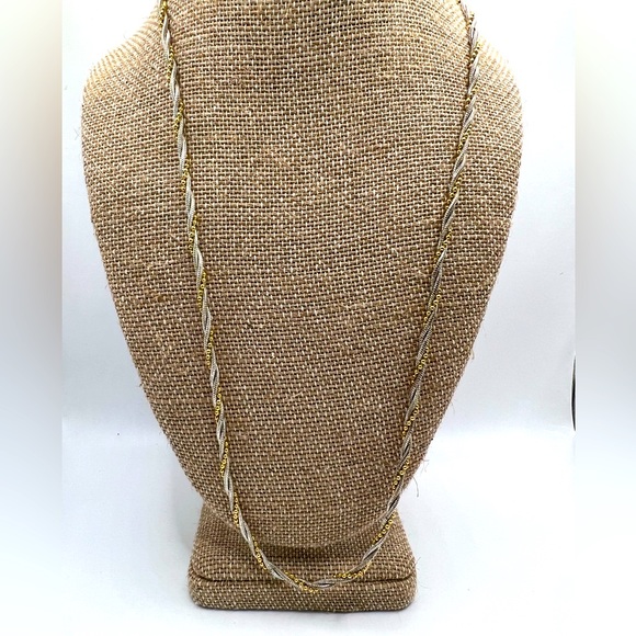 Napier Jewelry Vintage Napier Two Tone Chain Twisted Rope Necklace